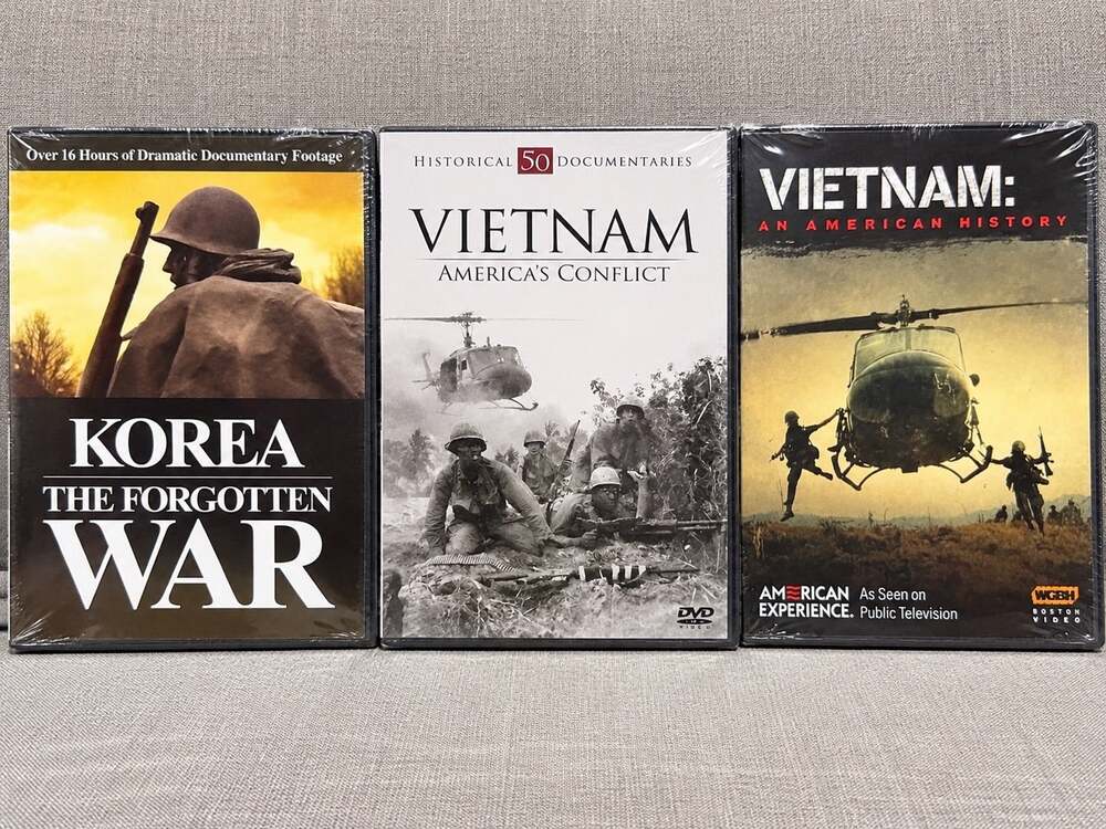 Lot of 3 New Sealed War Documentary DVDs Korea Vietnam History Military